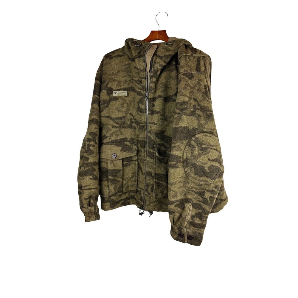 Columbia Men's Monarch Pass Camo Wool Blend Hooded Hunting Coat Size Large EUC - Picture 3 of 7